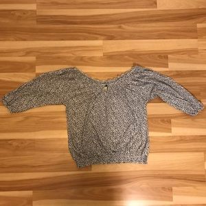 Lucky Brand top w elastic collar and waist blue(s)